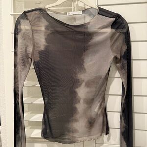 Sheer Black and Gray Women's Top